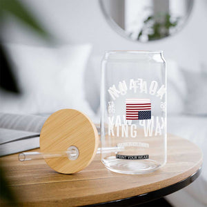 No Kings in America Glass Can US Flag Upside Down TS10 Print Your Wear