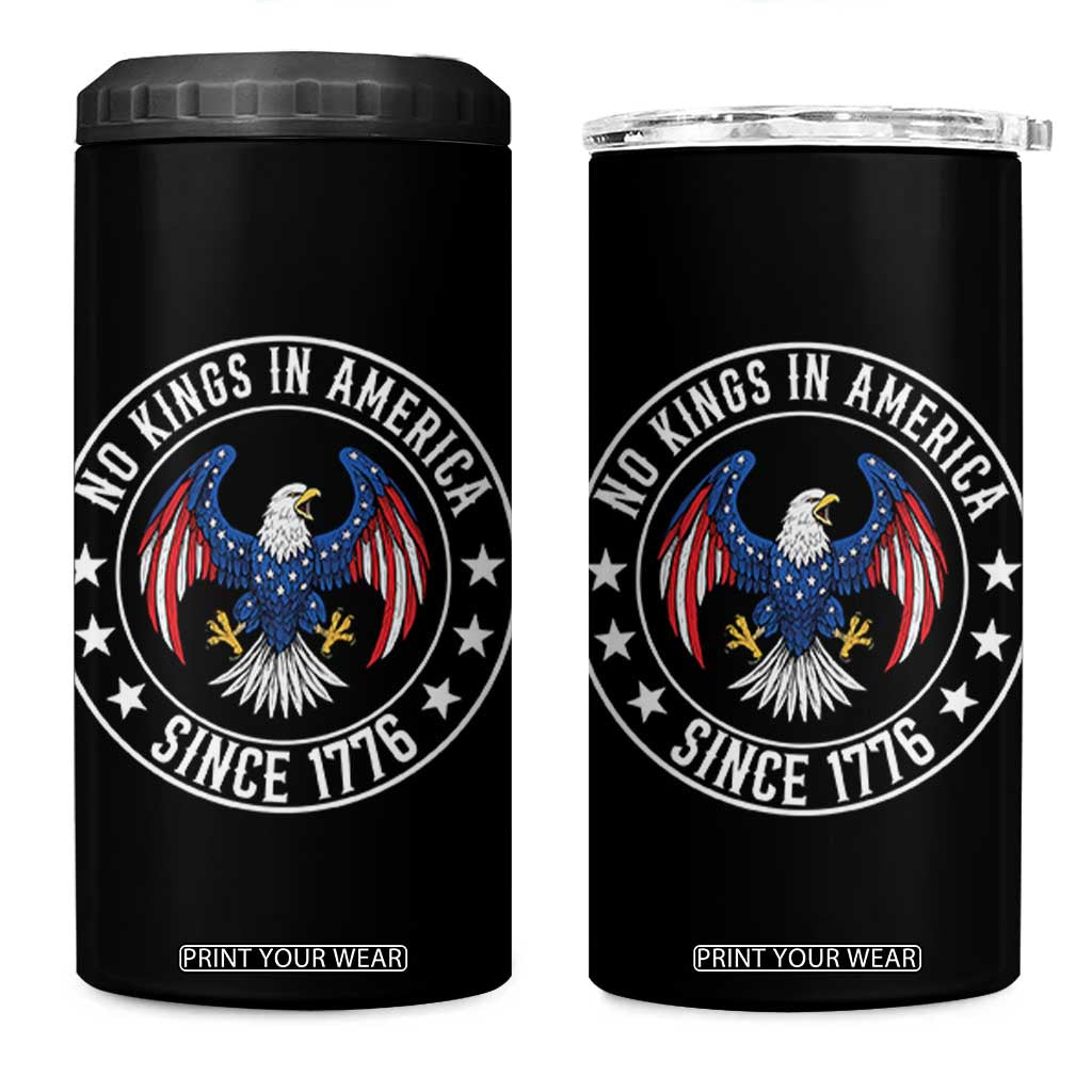 No Kings in America Patriotic Eagle 4 in 1 Can Cooler Tumbler Since 1776 4th of July USA Independence Day TS02 One Size: 16 oz Black Print Your Wear