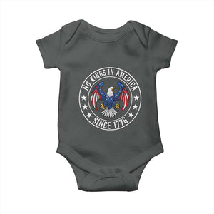 No Kings in America Patriotic Eagle Baby Onesie Since 1776 4th of July USA Independence Day TS02 Dark Heather Print Your Wear