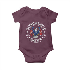 No Kings in America Patriotic Eagle Baby Onesie Since 1776 4th of July USA Independence Day TS02 Maroon Print Your Wear