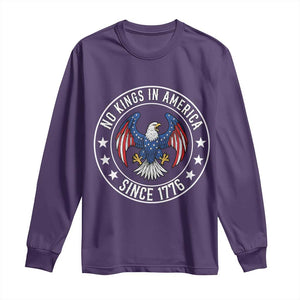 No Kings in America Patriotic Eagle Long Sleeve Shirt Since 1776 4th of July USA Independence Day TS02 Purple Print Your Wear