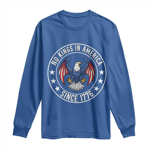No Kings in America Patriotic Eagle Long Sleeve Shirt Since 1776 4th of July USA Independence Day TS02 Royal Blue Print Your Wear