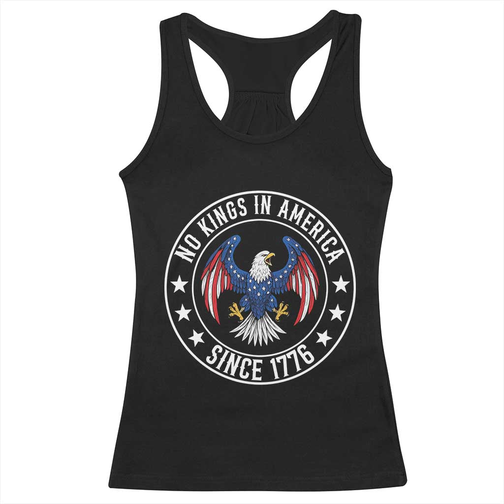 No Kings in America Patriotic Eagle Racerback Tank Top Since 1776 4th of July USA Independence Day TS02 Black Print Your Wear