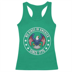 No Kings in America Patriotic Eagle Racerback Tank Top Since 1776 4th of July USA Independence Day TS02 Irish Green Print Your Wear