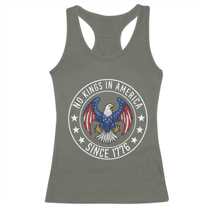 No Kings in America Patriotic Eagle Racerback Tank Top Since 1776 4th of July USA Independence Day TS02 Military Green Print Your Wear