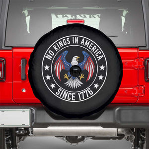 No Kings in America Patriotic Eagle Spare Tire Cover Since 1776 4th of July USA Independence Day TS02 Black Print Your Wear
