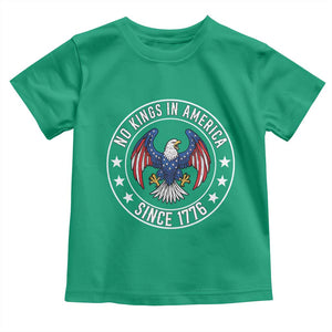 No Kings in America Patriotic Eagle Toddler T Shirt Since 1776 4th of July USA Independence Day TS02 Irish Green Print Your Wear