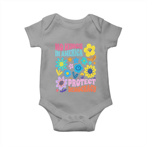 No Kings in America Protect Democracy Baby Onesie Colorful Flowers Patriotic Feminists TS02 Sport Gray Print Your Wear