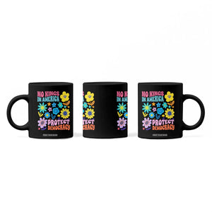 No Kings in America Protect Democracy Coffee Mug Colorful Flowers Patriotic Feminists TS02 Print Your Wear