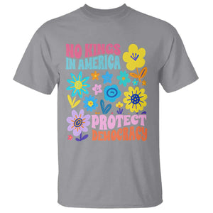 No Kings in America Protect Democracy T Shirt Colorful Flowers Patriotic Feminists TS02 Sport Gray Print Your Wear
