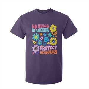 No Kings in America Protect Democracy T Shirt For Kid Colorful Flowers Patriotic Feminists TS02 Purple Print Your Wear
