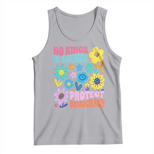 No Kings in America Protect Democracy Tank Top Colorful Flowers Patriotic Feminists TS02 Athletic Heather Print Your Wear