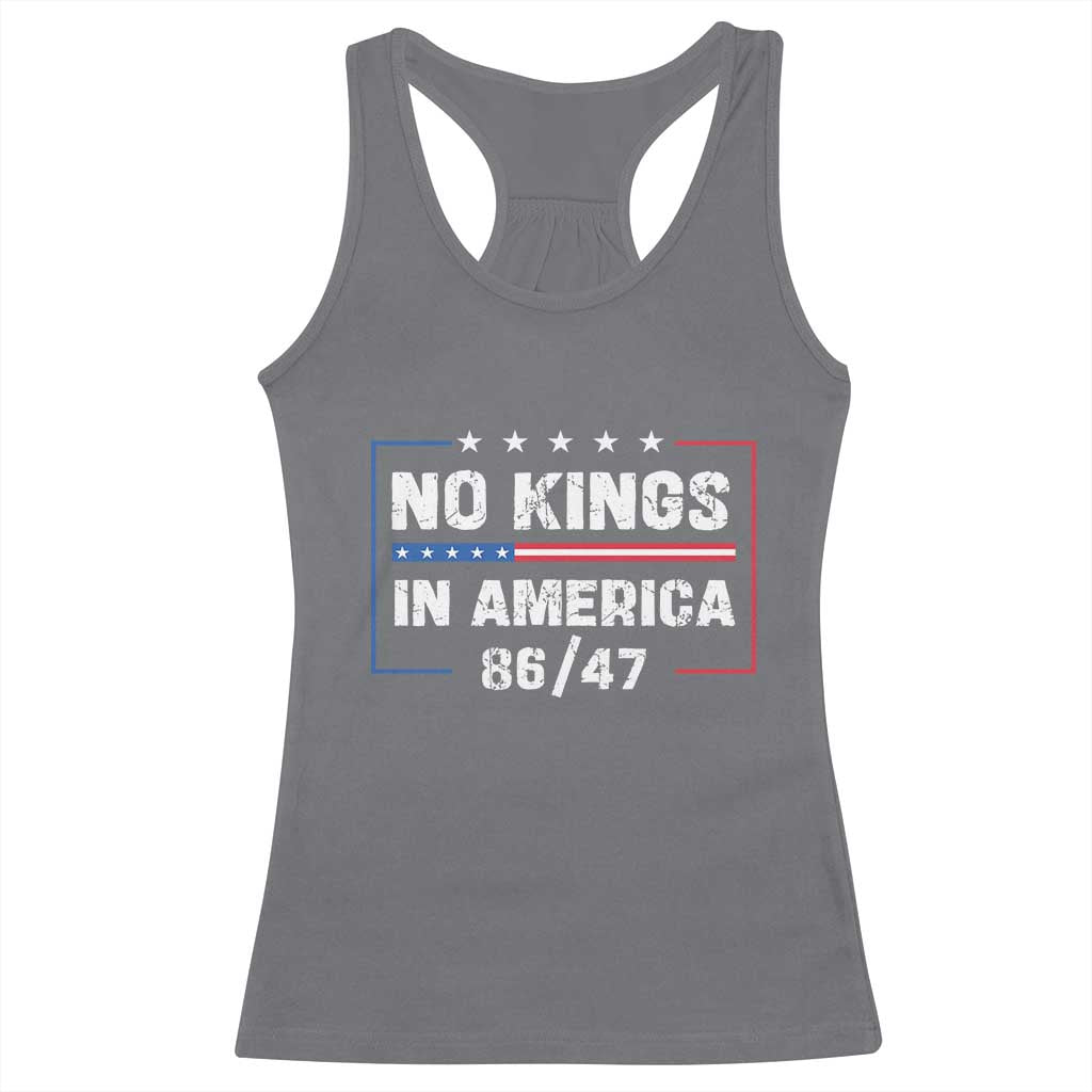No Kings in America Racerback Tank Top 86 47 Impeach 47 TS10 Charcoal Print Your Wear