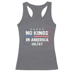 No Kings in America Racerback Tank Top 86 47 Impeach 47 TS10 Charcoal Print Your Wear