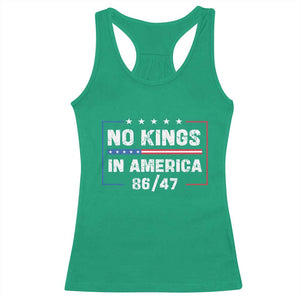 No Kings in America Racerback Tank Top 86 47 Impeach 47 TS10 Irish Green Print Your Wear