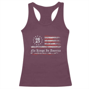 No Kings in America Racerback Tank Top 86 47 US Flag Impeach 47 TS10 Maroon Print Your Wear