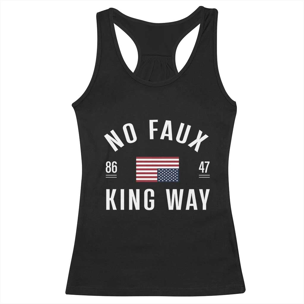 No Kings in America Racerback Tank Top US Flag Upside Down TS10 Black Print Your Wear