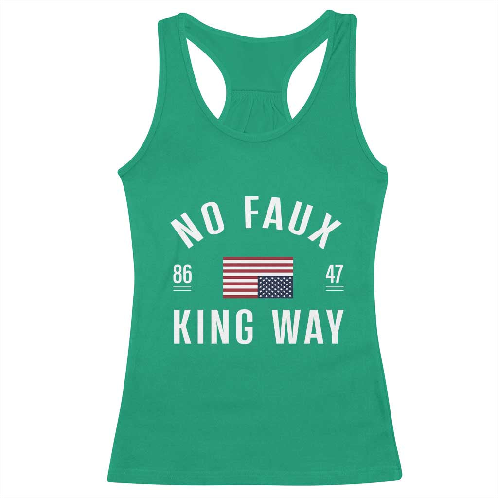 No Kings in America Racerback Tank Top US Flag Upside Down TS10 Irish Green Print Your Wear