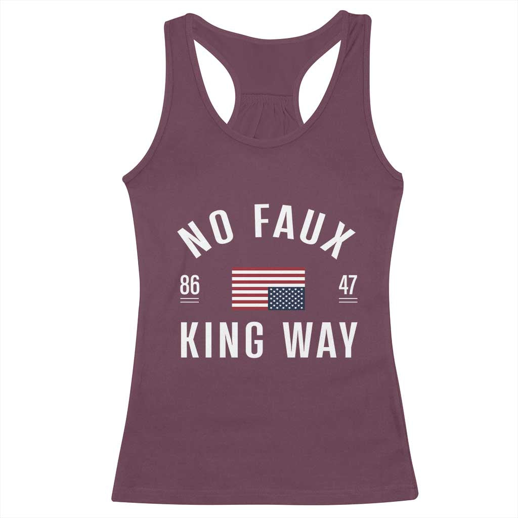No Kings in America Racerback Tank Top US Flag Upside Down TS10 Maroon Print Your Wear