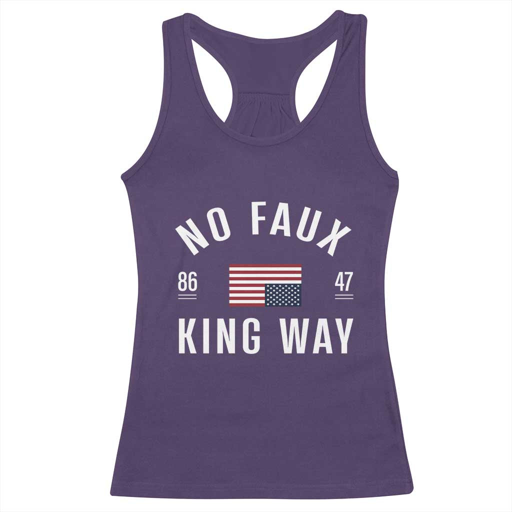 No Kings in America Racerback Tank Top US Flag Upside Down TS10 Purple Print Your Wear