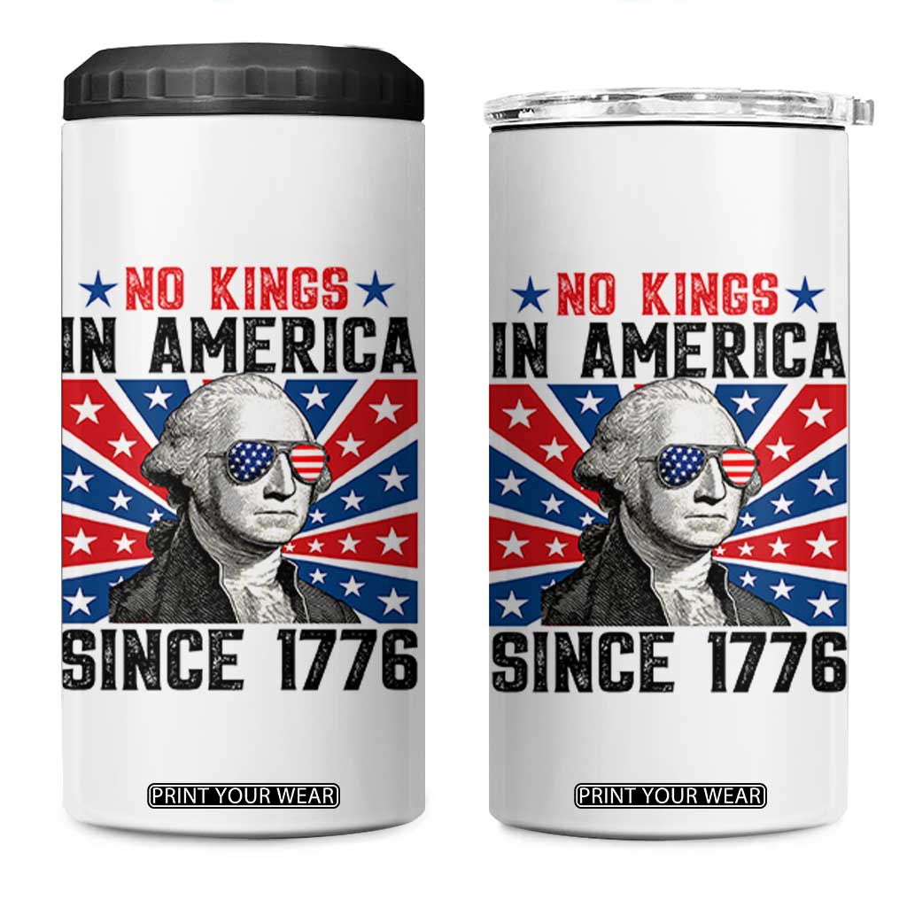 No Kings in America Since 1776 4 in 1 Can Cooler Tumbler Founding Fathers George Washington Patriotic TS02 One Size: 16 oz White Print Your Wear
