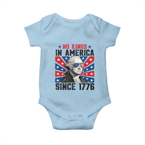 No Kings in America Since 1776 Baby Onesie Founding Fathers George Washington Patriotic TS02 Light Blue Print Your Wear
