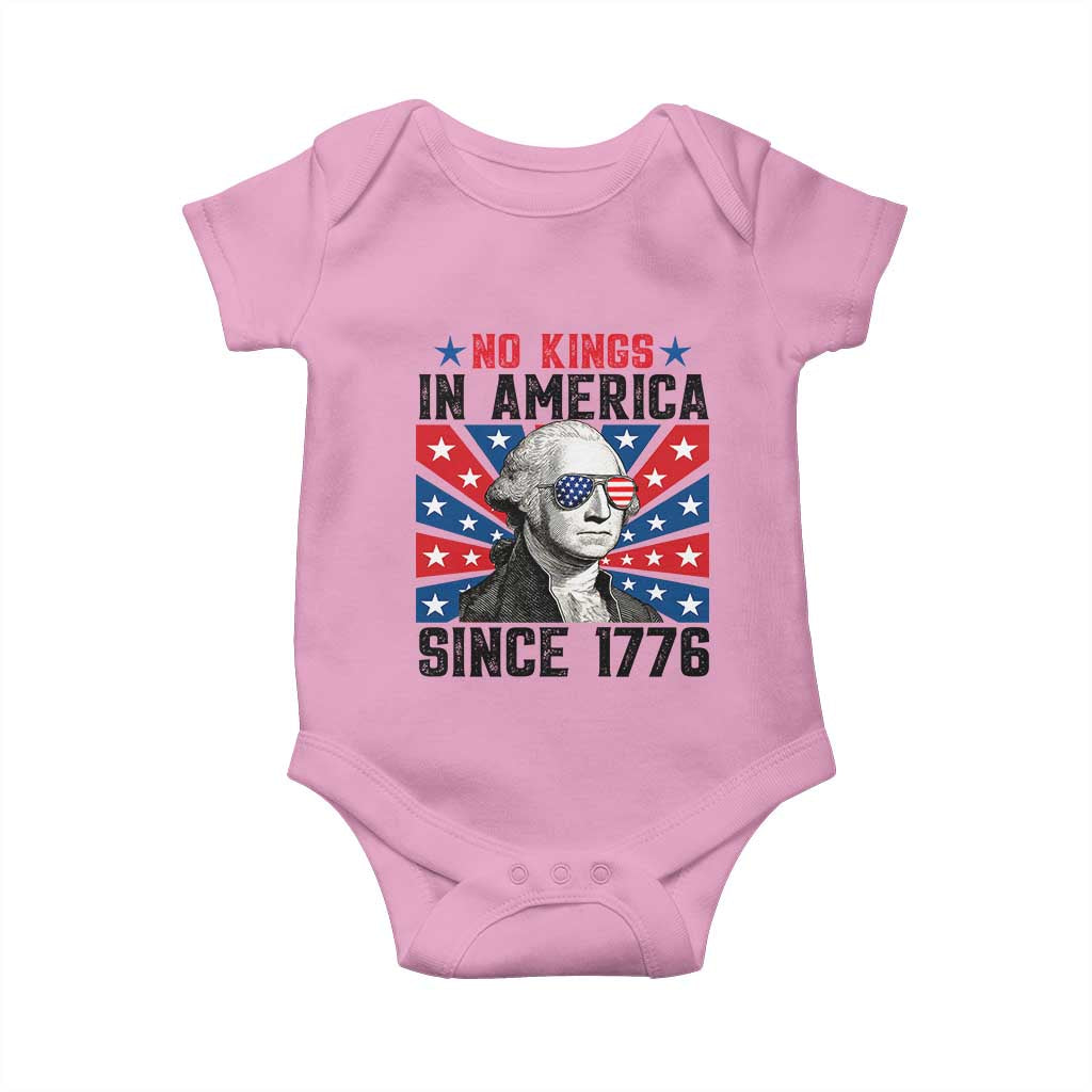 No Kings in America Since 1776 Baby Onesie Founding Fathers George Washington Patriotic TS02 Light Pink Print Your Wear