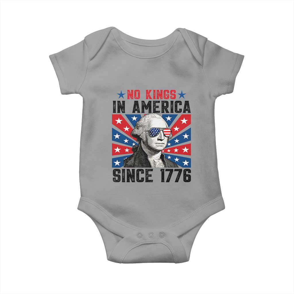 No Kings in America Since 1776 Baby Onesie Founding Fathers George Washington Patriotic TS02 Sport Gray Print Your Wear