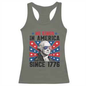 No Kings in America Since 1776 Racerback Tank Top Founding Fathers George Washington Patriotic TS02 Military Green Print Your Wear