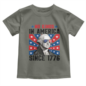 No Kings in America Since 1776 Toddler T Shirt Founding Fathers George Washington Patriotic TS02 Military Green Print Your Wear