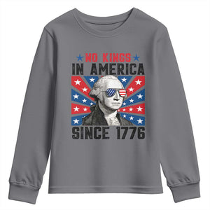 No Kings in America Since 1776 Youth Sweatshirt Founding Fathers George Washington Patriotic TS02 Charcoal Print Your Wear