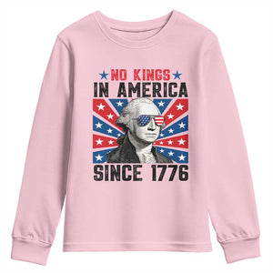 No Kings in America Since 1776 Youth Sweatshirt Founding Fathers George Washington Patriotic TS02 Light Pink Print Your Wear