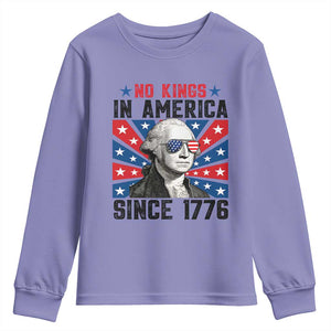 No Kings in America Since 1776 Youth Sweatshirt Founding Fathers George Washington Patriotic TS02 Violet Print Your Wear
