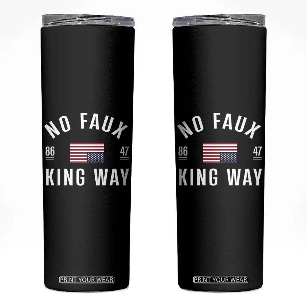 No Kings in America Skinny Tumbler US Flag Upside Down TS10 Black Print Your Wear