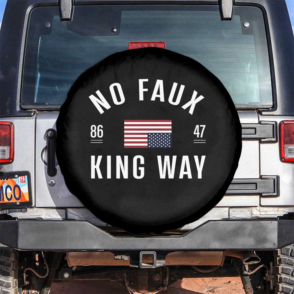 No Kings in America Spare Tire Cover US Flag Upside Down TS10 No hole Black Print Your Wear