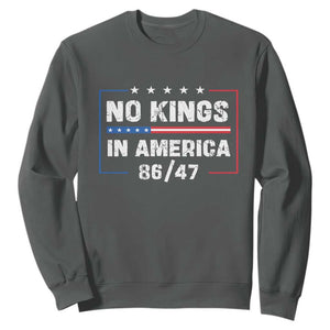 No Kings in America Sweatshirt 86 47 Impeach 47 TS10 Dark Heather Print Your Wear