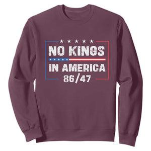 No Kings in America Sweatshirt 86 47 Impeach 47 TS10 Maroon Print Your Wear