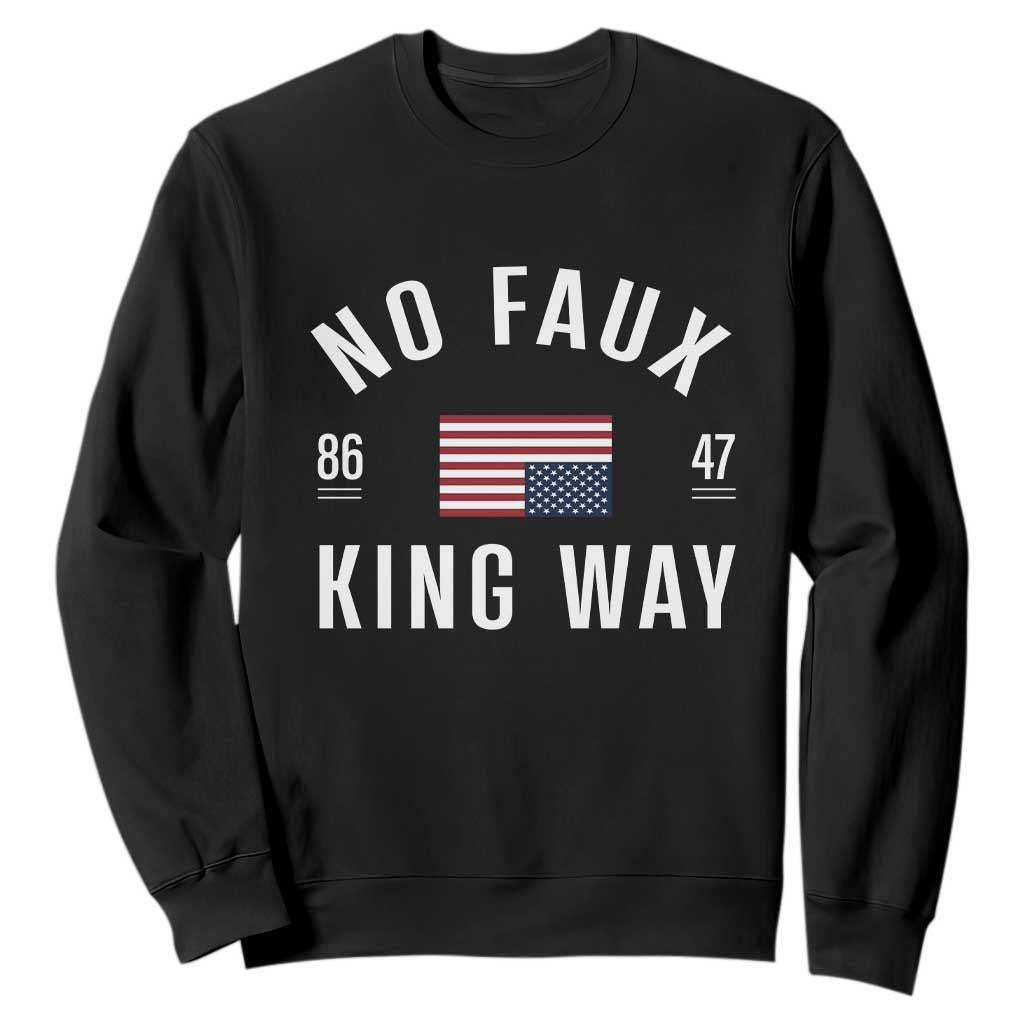 No Kings in America Sweatshirt US Flag Upside Down TS10 Black Print Your Wear