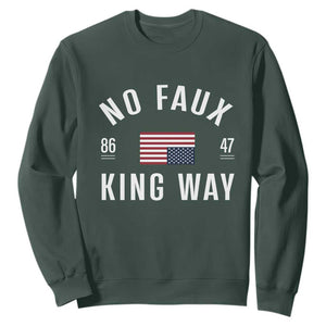 No Kings in America Sweatshirt US Flag Upside Down TS10 Dark Forest Green Print Your Wear