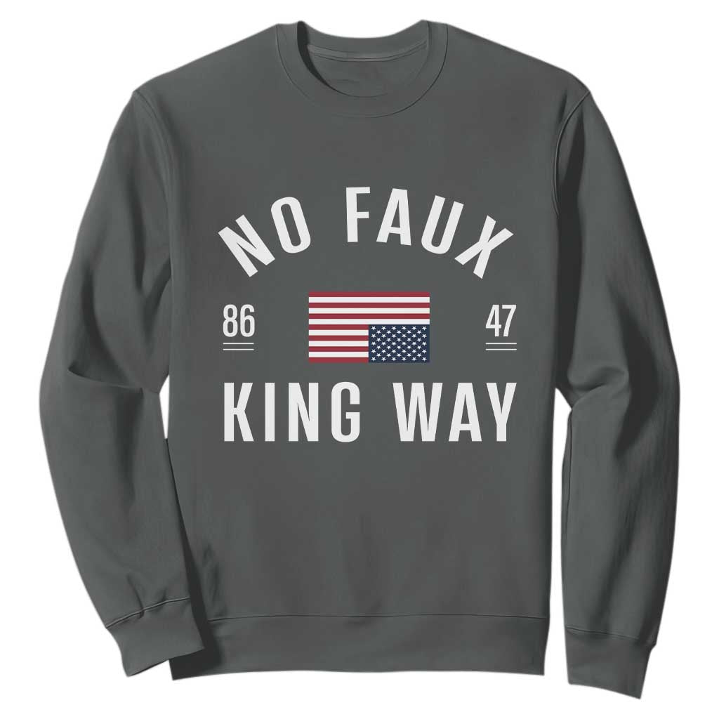 No Kings in America Sweatshirt US Flag Upside Down TS10 Dark Heather Print Your Wear