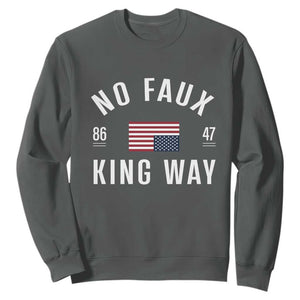No Kings in America Sweatshirt US Flag Upside Down TS10 Dark Heather Print Your Wear