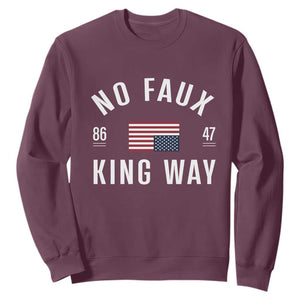 No Kings in America Sweatshirt US Flag Upside Down TS10 Maroon Print Your Wear