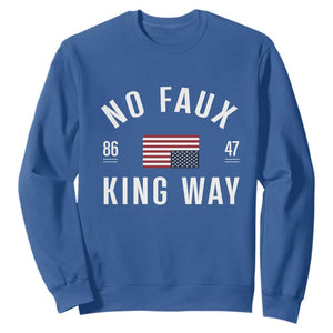 No Kings in America Sweatshirt US Flag Upside Down TS10 Royal Blue Print Your Wear