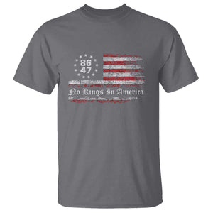 No Kings in America T Shirt 86 47 US Flag Impeach 47 TS10 Charcoal Print Your Wear