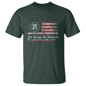 No Kings in America T Shirt 86 47 US Flag Impeach 47 TS10 Dark Forest Green Print Your Wear