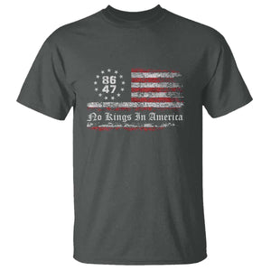 No Kings in America T Shirt 86 47 US Flag Impeach 47 TS10 Dark Heather Print Your Wear