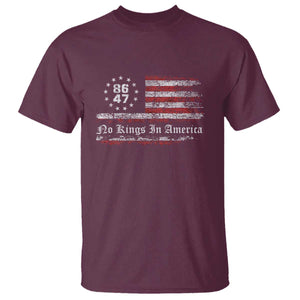 No Kings in America T Shirt 86 47 US Flag Impeach 47 TS10 Maroon Print Your Wear