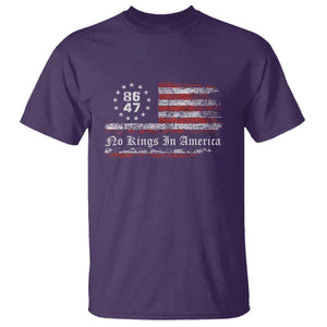 No Kings in America T Shirt 86 47 US Flag Impeach 47 TS10 Purple Print Your Wear