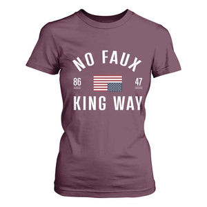 No Kings in America T Shirt For Women US Flag Upside Down TS10 Maroon Print Your Wear
