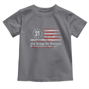 No Kings in America Toddler T Shirt 86 47 US Flag Impeach 47 TS10 Charcoal Print Your Wear